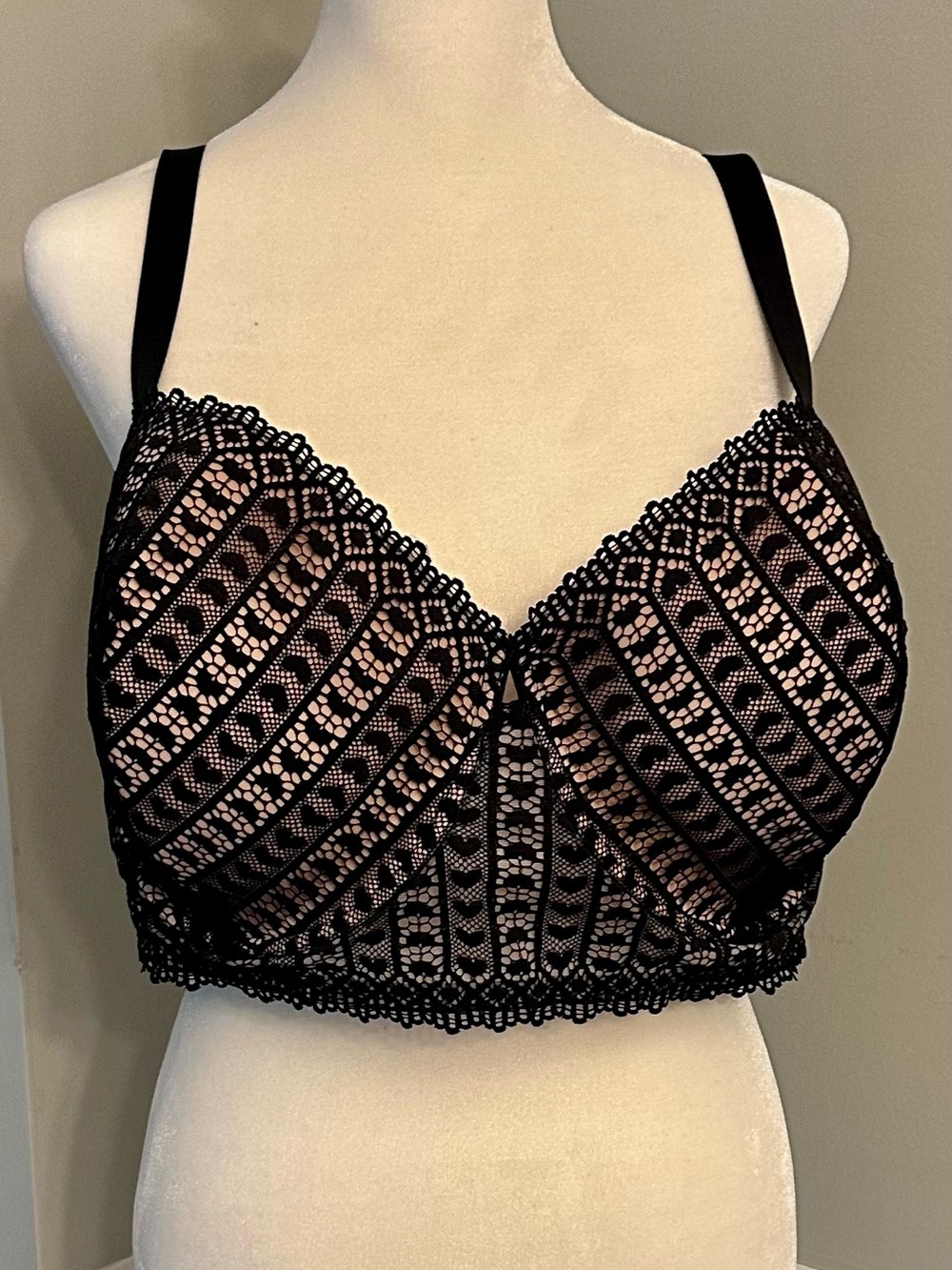 🖤 Adore Me Longline Lace Underwire Bra NWT Supportive Balconette Lingerie